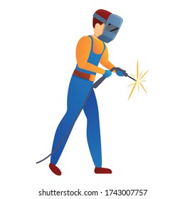 Repairman welder icon. Cartoon of repairman welder vector icon for web design isolated on white background