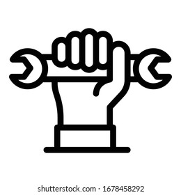 Repairman wrench icon. Outline repairman wrench vector icon for web design isolated on white background