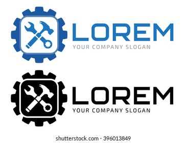 Repairment process vector logo template