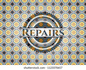 Repairs arabesque badge. arabic decoration.