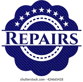 Insignia de reparación con textura jean