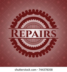 Repairs badge with red background