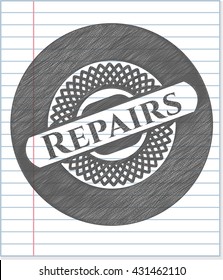 Repairs draw with pencil effect