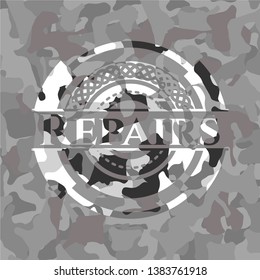 Repairs grey camo emblem. Vector Illustration.
