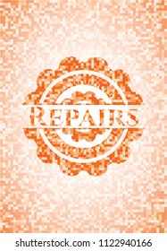 Repairs orange mosaic emblem