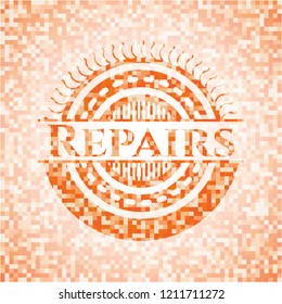Repairs orange mosaic emblem