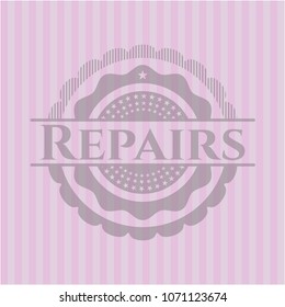 Repairs pink emblem. Vintage.