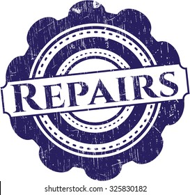 Repairs rubber stamp with grunge texture