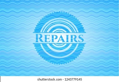 Repairs water concept style emblem.