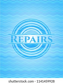 Repairs water wave emblem.