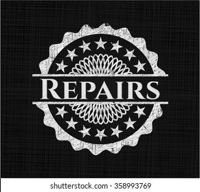Repairs written with chalkboard texture