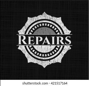 Reparaciones escritas con textura de pizarra