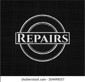 Reparaciones escritas en una pizarra