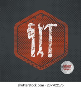 Repair,stamp design on old dark background,grunge concept,vector