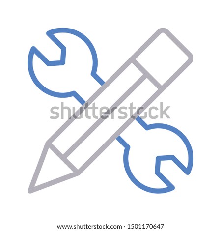 repar pencil colour line vector icon