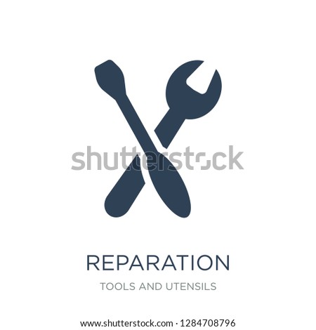 reparation icon vector on white background, reparation trendy filled icons from Tools and utensils collection, reparation vector illustration