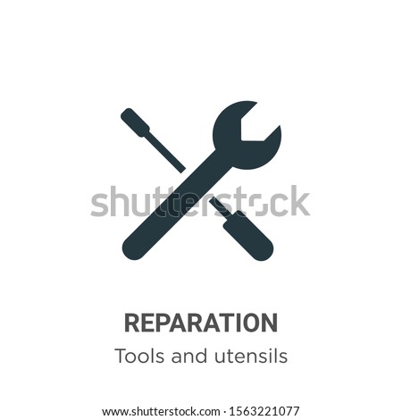 Reparation vector icon on white background. Flat vector reparation icon symbol sign from modern tools and utensils collection for mobile concept and web apps design.