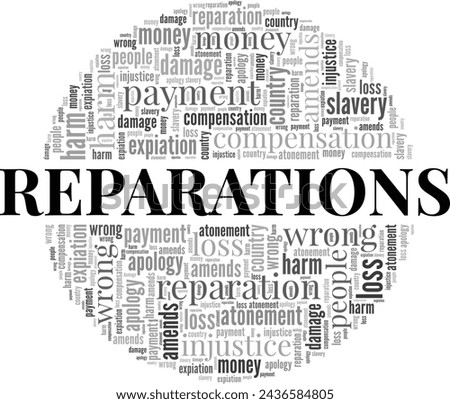 Reparations word cloud conceptual design isolated on white background.