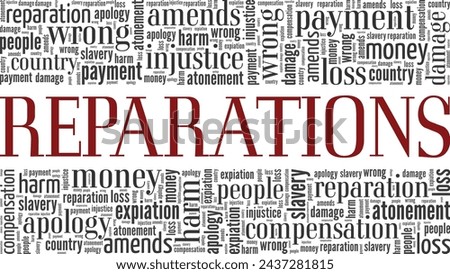 Reparations word cloud conceptual design isolated on white background.