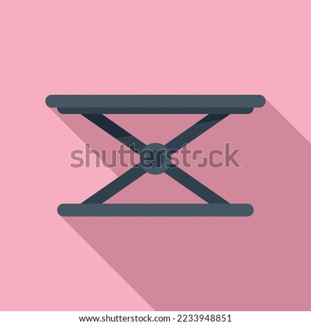 Reparing car lift icon flat vector. Auto repair. Vehicle garage