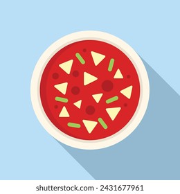 Repast cream soup icon flat vector. Cooking food dish. Savory vegetable