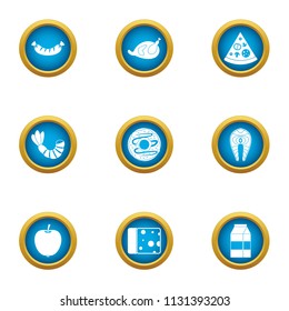 Repast icons set. Flat set of 9 repast vector icons for web isolated on white background