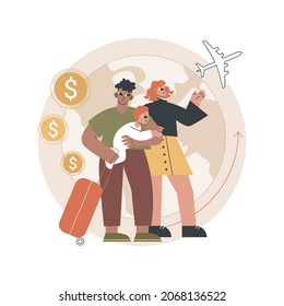 Repatriation Grant Abstract Concept Vector Illustration. Salary And Allowance, Moving To Abroad, Returning To Homeland, Repatriation, Integration Of Migrant, Accept Job Offer Abstract Metaphor.