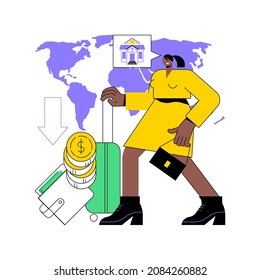 Repatriation Grant Abstract Concept Vector Illustration. Salary And Allowance, Moving To Abroad, Returning To Homeland, Repatriation, Integration Of Migrant, Accept Job Offer Abstract Metaphor.