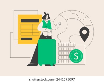 Repatriation grant abstract concept vector illustration. Salary and allowance, moving to abroad, returning to homeland, repatriation, integration of migrant, accept job offer abstract metaphor.