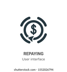 Repaying vector icon on white background. Flat vector repaying icon symbol sign from modern user interface collection for mobile concept and web apps design.