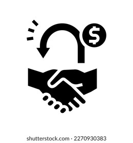 repayment glyph icon vector. repayment sign. isolated symbol illustration