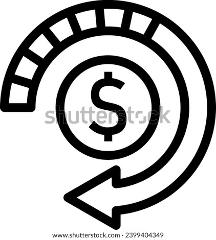 Repayment icon or reimburse payment transection or money transfer logo vector. repay or reverse  purchase symbol. refund or repayment logo sign