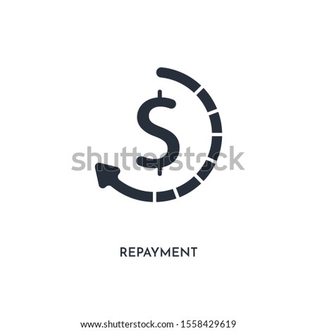 repayment icon. simple element illustration. isolated trendy filled repayment icon on white background. can be used for web, mobile, ui.