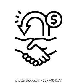 repayment line icon vector. repayment sign. isolated contour symbol black illustration