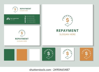 Repayment logo concept featuring dollar sign transforming into arrow