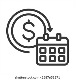 Repayment Outline Icon Vector Illustration