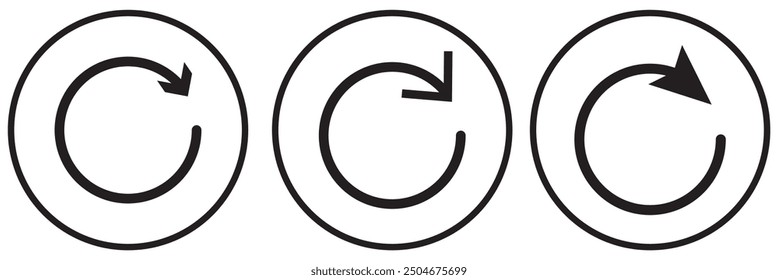 repeat arrow button, refresh icon, circle arrow, rotation sign set