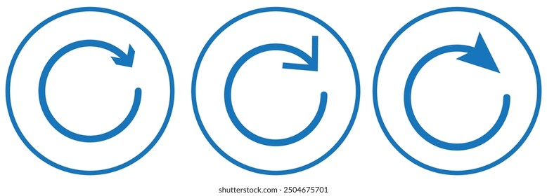 repeat arrow button, refresh icon, circle arrow, rotation sign set