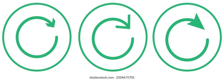 repeat arrow button, refresh icon, circle arrow, rotation sign set