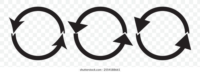 Repeat arrow button, refresh icon, circle arrow, rotation sign. eps 10.