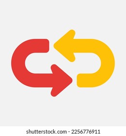 Repeat arrow icon vector illustration in flat style, use for website mobile app presentation