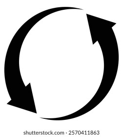 Repeat arrow icon vector illustration. Cyclic rotation, recycling recurrence, renewal arrow symbol. 