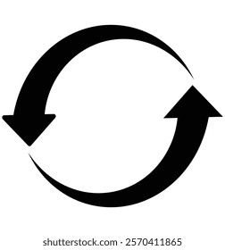 Repeat arrow icon vector illustration. Cyclic rotation, recycling recurrence, renewal arrow symbol. 