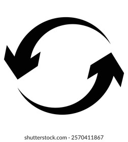 Repeat arrow icon vector illustration. Cyclic rotation, recycling recurrence, renewal arrow symbol. 