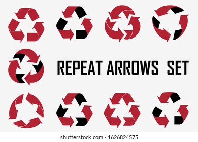 Repeat arrows  set icons collection. Vector Illustration.
