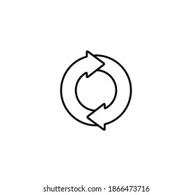 Repeat arrows simple thin line icon vector illustration