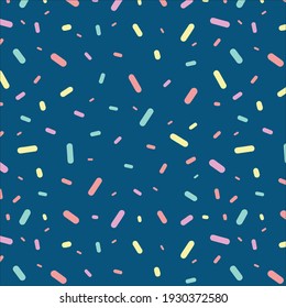 Motif de saupoudrages colorés. Grand design décoratif pour le dessert, le gâteau, la pâtisserie, la crème glacée, les aliments sucrés et les projets de création graphique texturés connexes