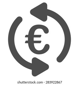 Repeat from BiColor Euro Banking Icon Set. Vector style: flat, gray symbol, rounded angles, white background.