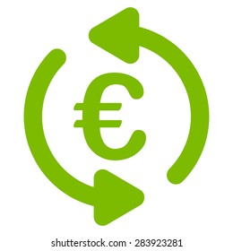 Repeat from BiColor Euro Banking Icon Set. Vector style: flat, eco green symbol, rounded angles, white background.