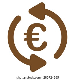 Repeat from BiColor Euro Banking Icon Set. Vector style: flat, brown symbol, rounded angles, white background.
